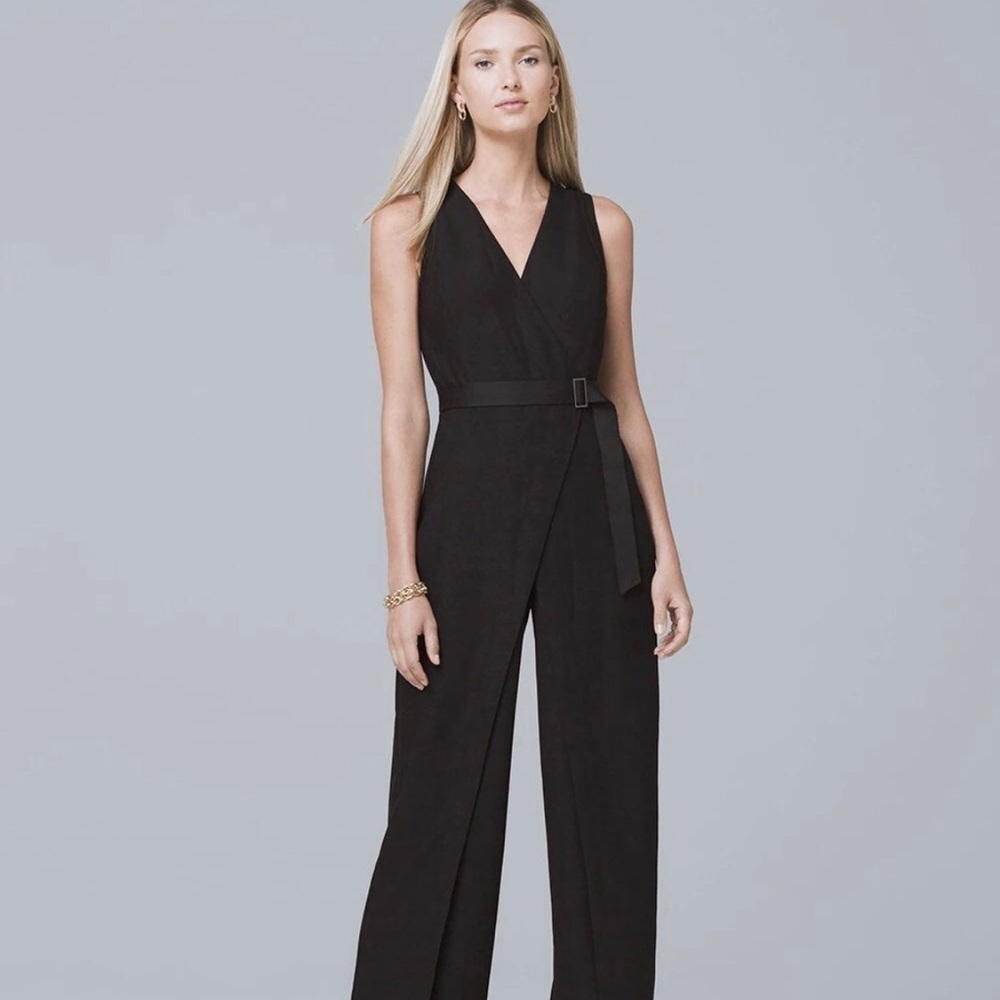 Black crepe wide leg Jumpsuit
